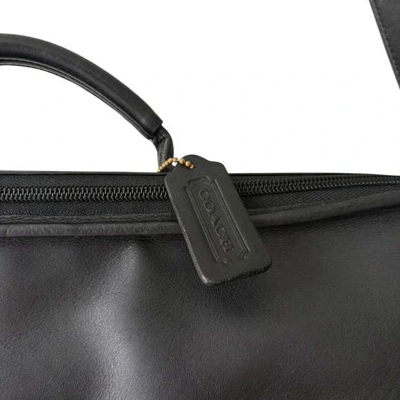 Coach Vintage Black Glove Tanned Leather 0537 Laptop Messenger Bag Case Luggage - Picture 4 of 16